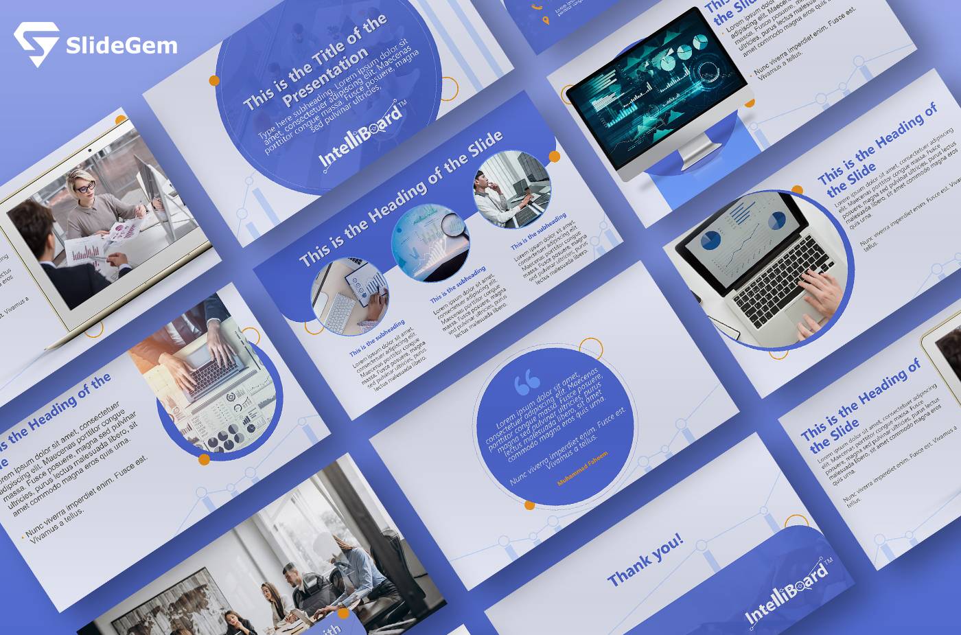 Branded PowerPoint Template designed for IntelliBoard.