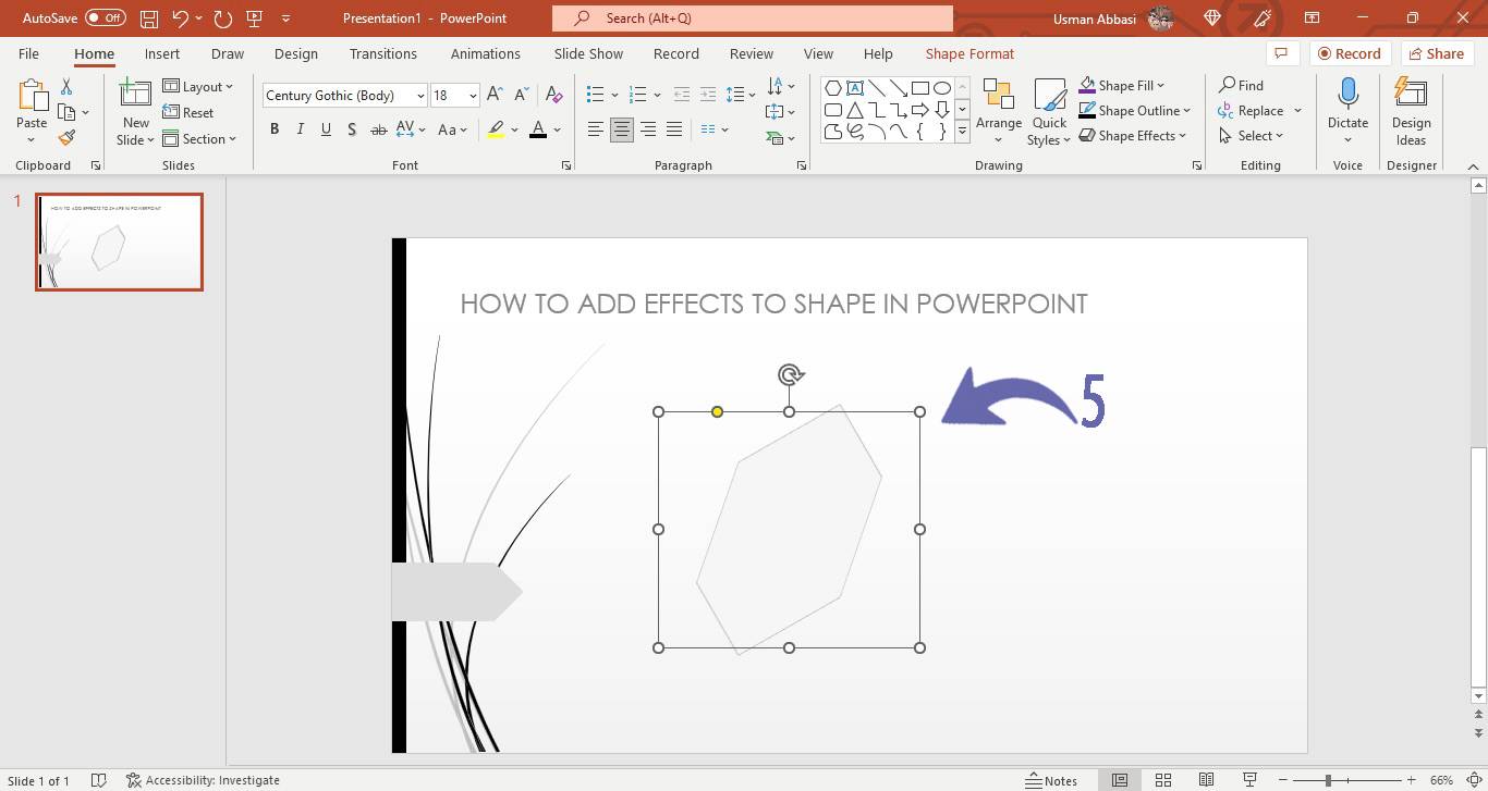Adjusting 3-D shape rotation in PowerPoint