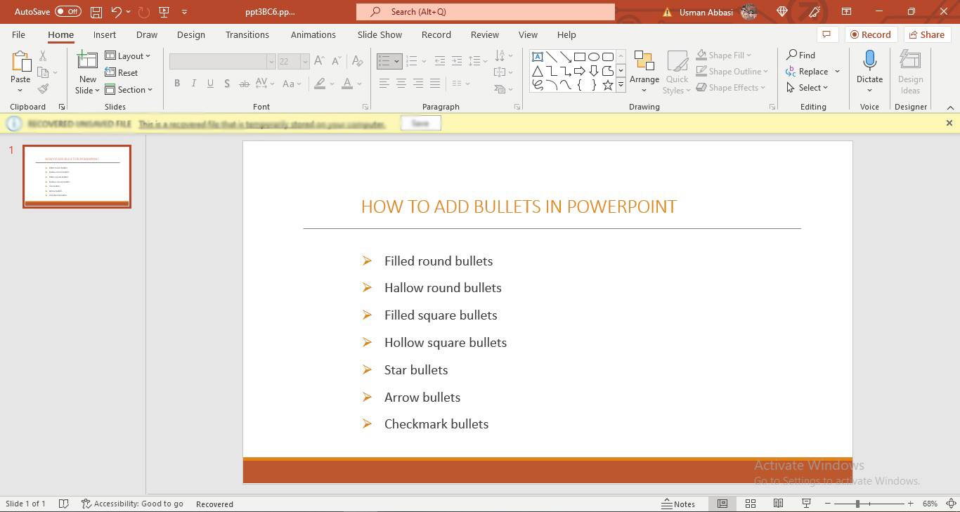 Adding and customizing bullet points in PowerPoint