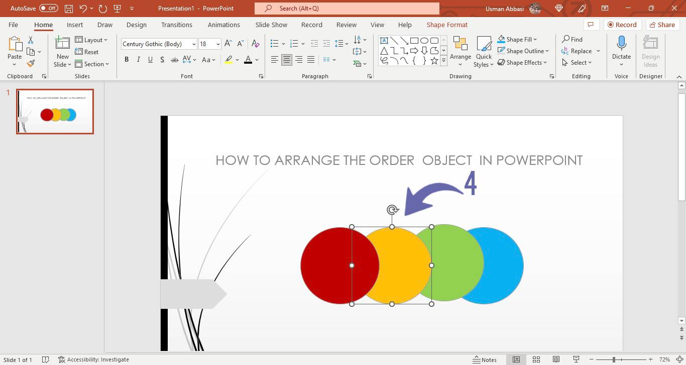 Rearranging the order of objects in PowerPoint