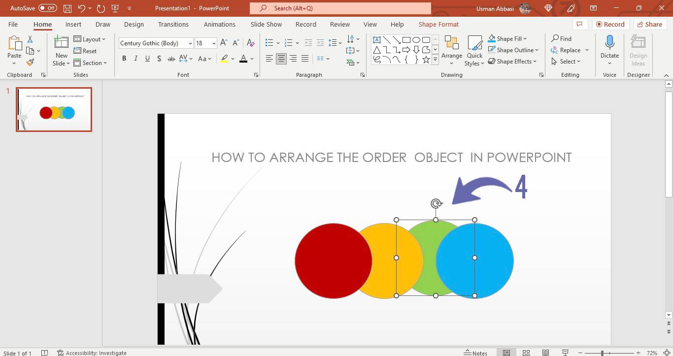 Rearranging the order of objects in PowerPoint