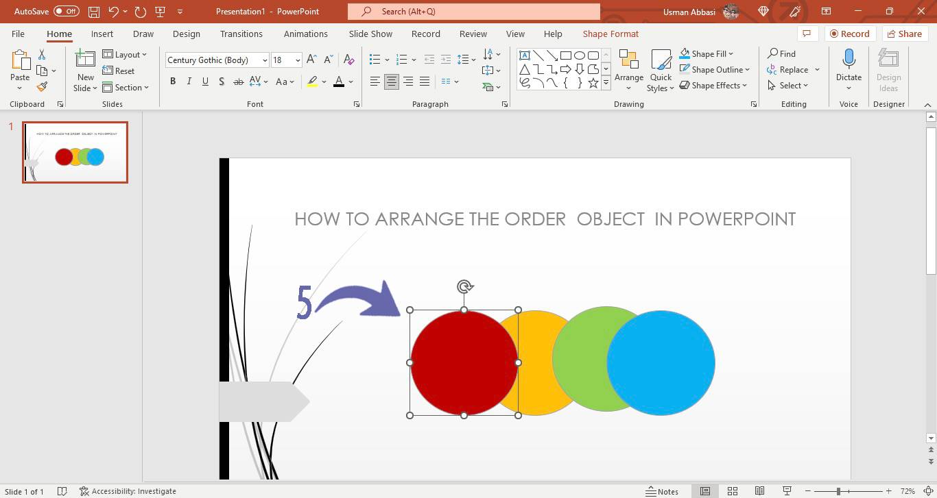Rearranging the order of objects in PowerPoint