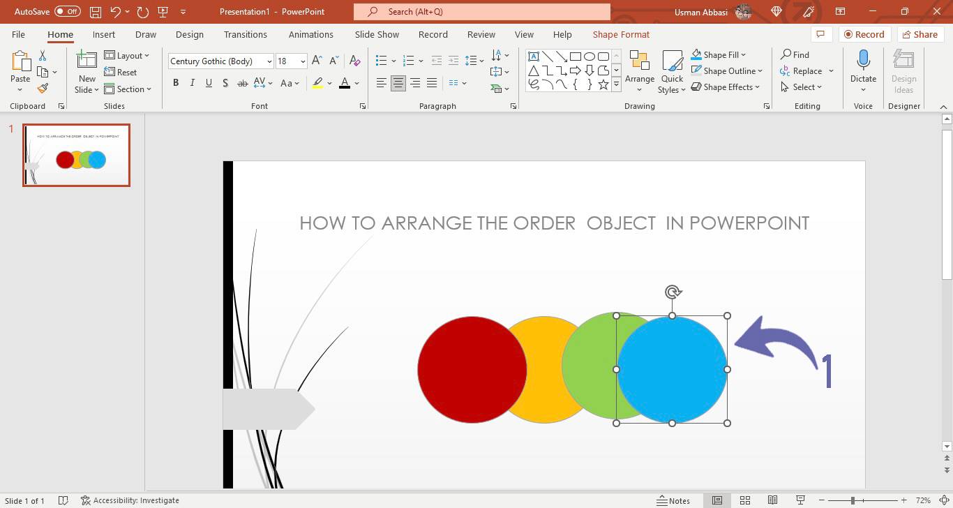 Rearranging the order of objects in PowerPoint