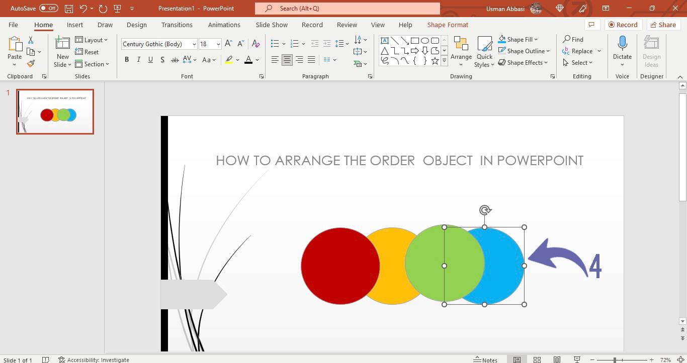 Rearranging the order of objects in PowerPoint