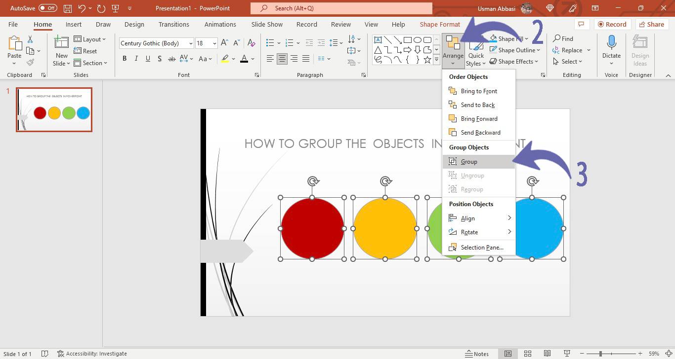 Reordering objects in PowerPoint