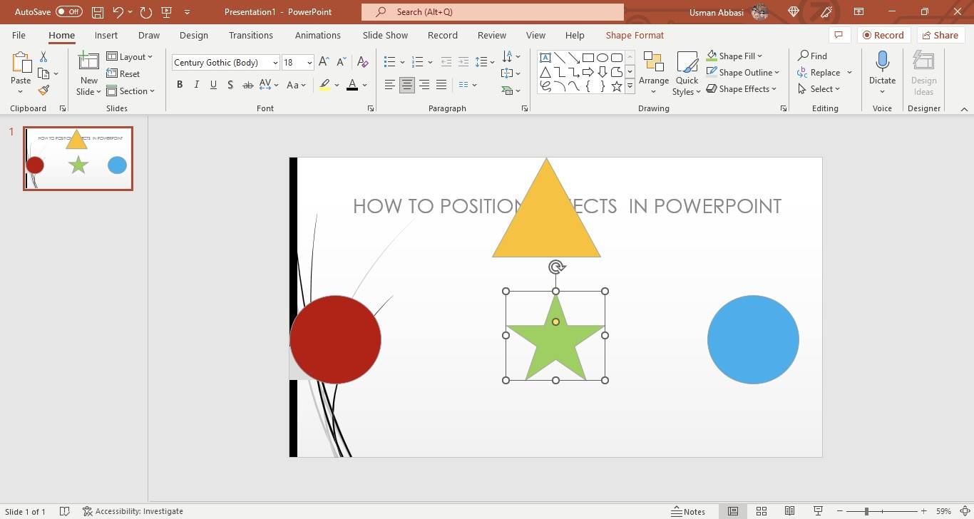 Changing position of objects in PowerPoint