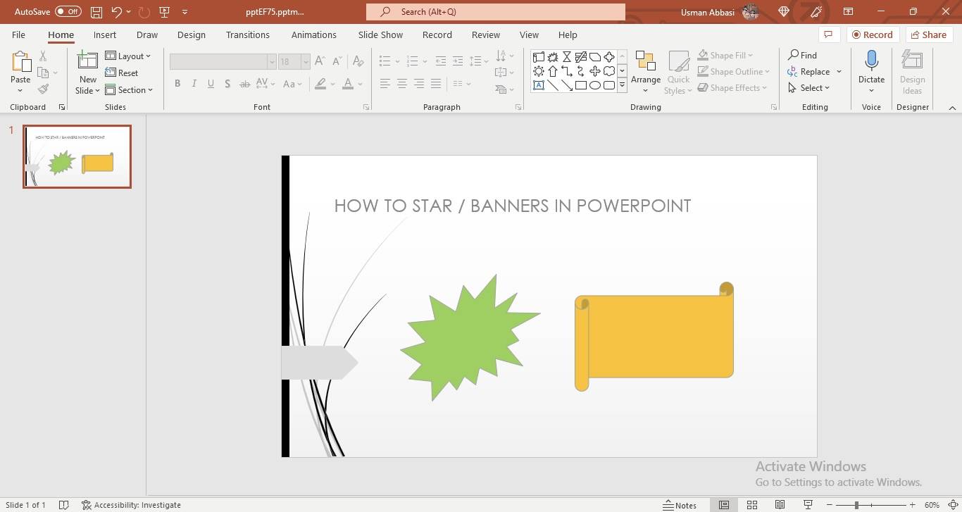 Adding a shape in PowerPoint