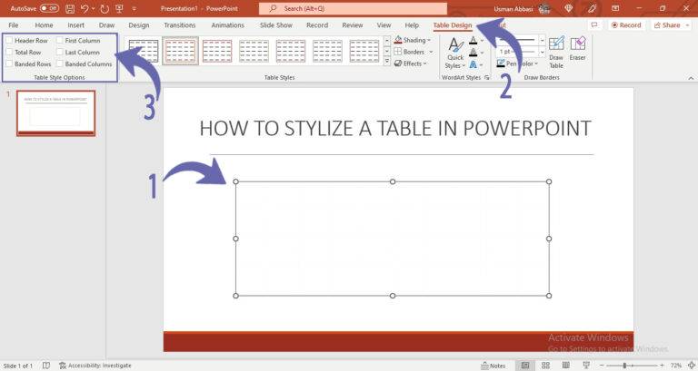 How To Insert And Stylize A Table In Powerpoint Slidegem 5447