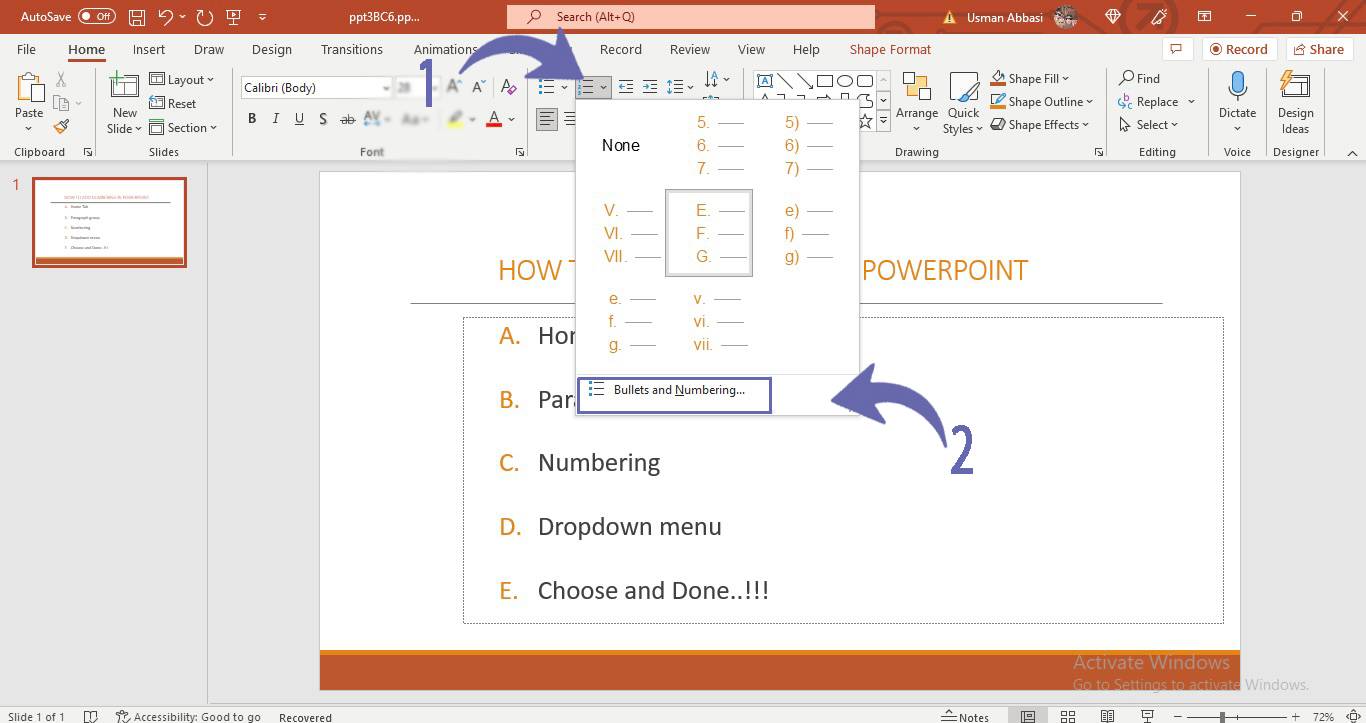 Customizing bullets colour in PowerPoint