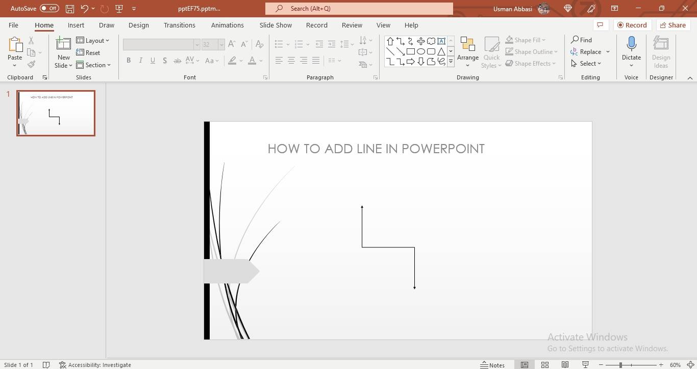 Adding a shape in PowerPoint