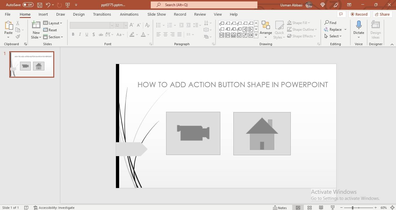 Adding a shape in PowerPoint