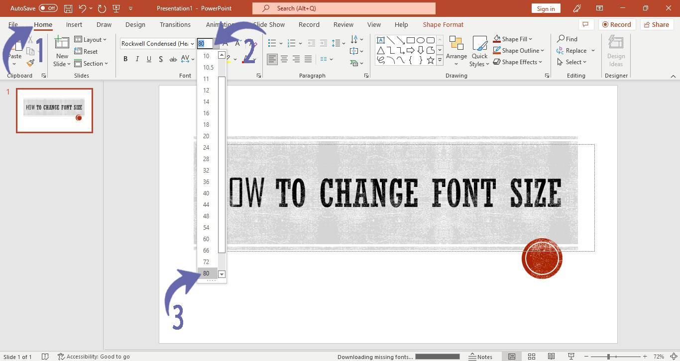 Adjusting Font Size in PowerPoint