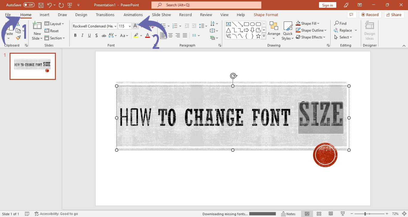 Increasing Font Size in PowerPoint