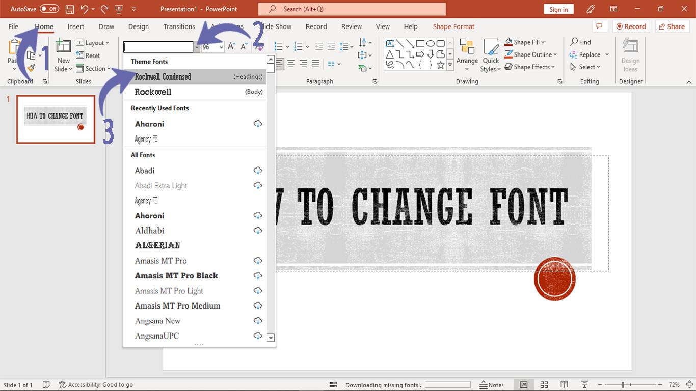 Changing font style in PowerPoint