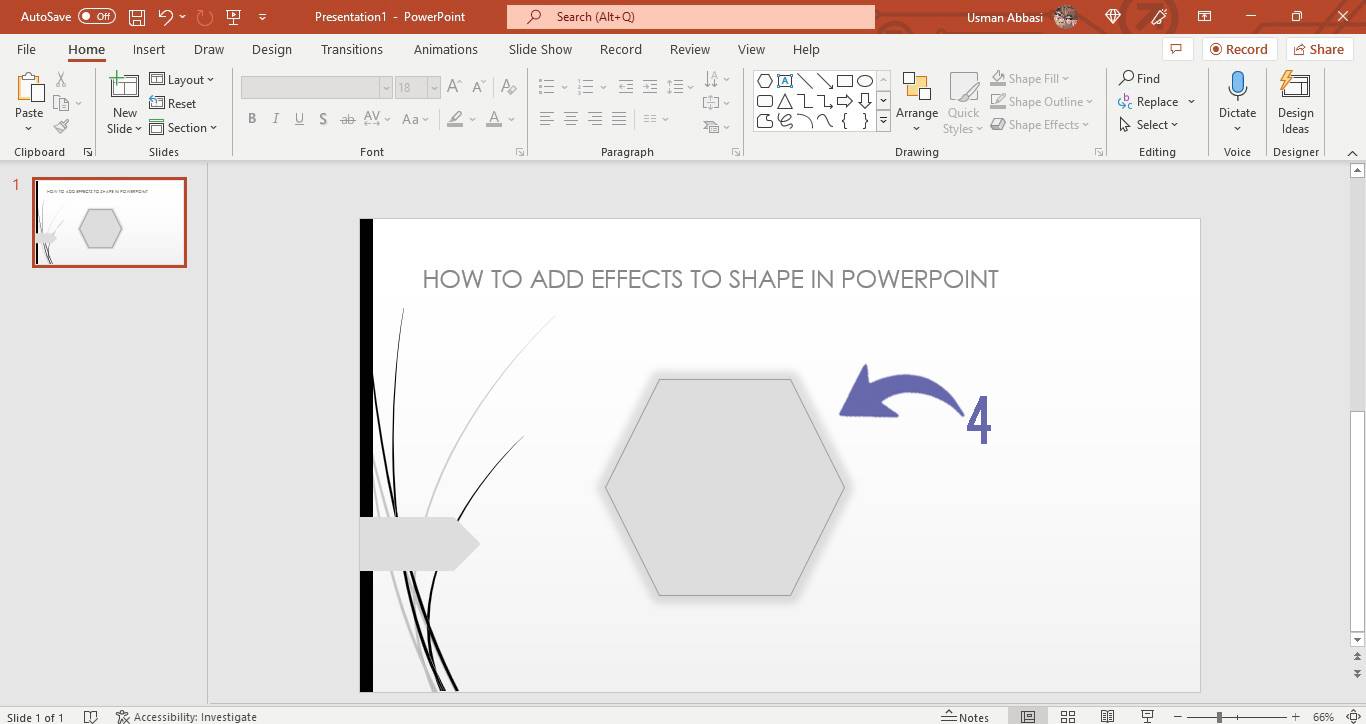 Applying glow effect to a shape in PowerPoint