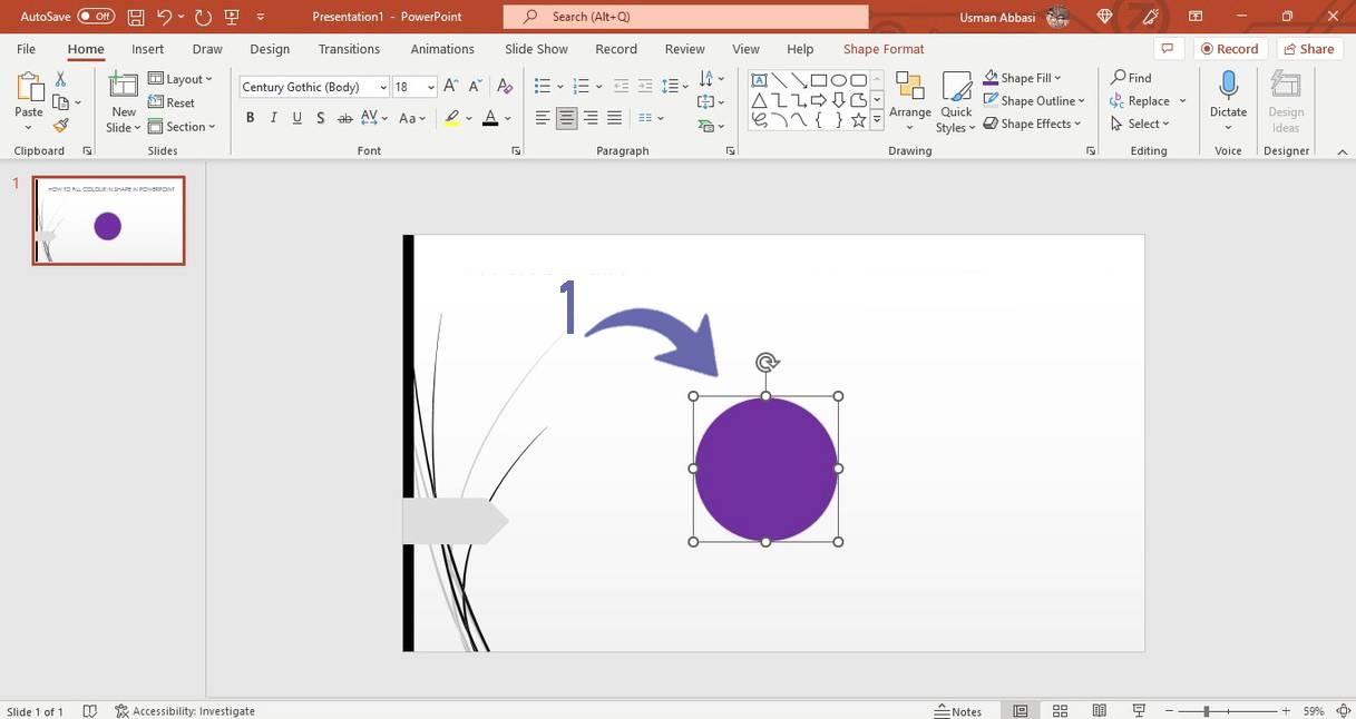 Removing colour fill of shape in PowerPoint