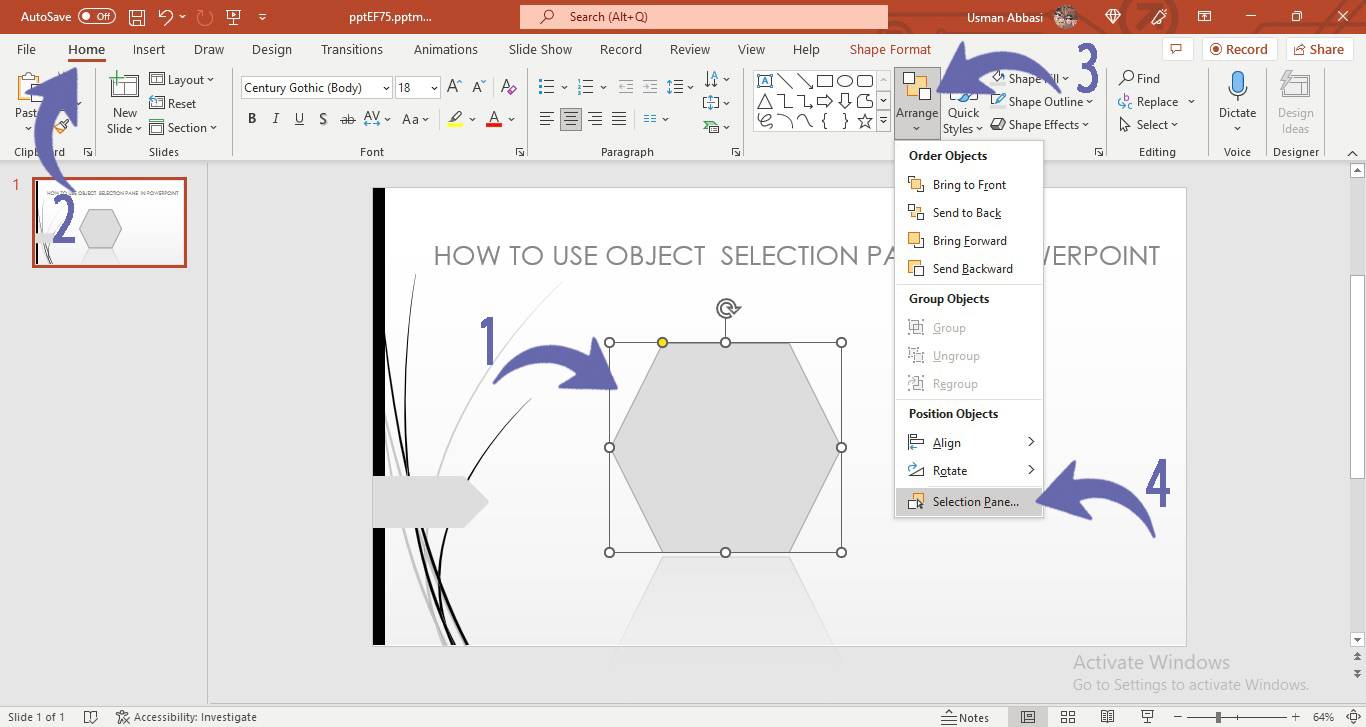 Customizing selection pane in PowerPoint