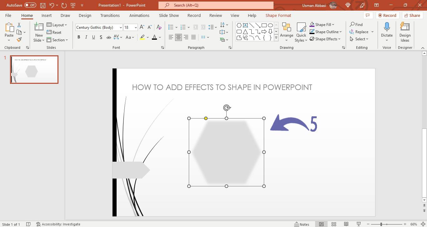 Applying soft edges glow effect to the shape in PowerPoint