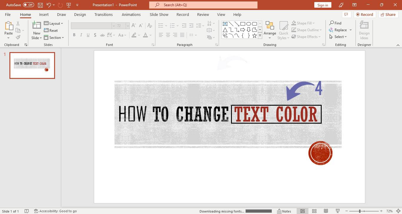 Changing Text Colour in PowerPoint
