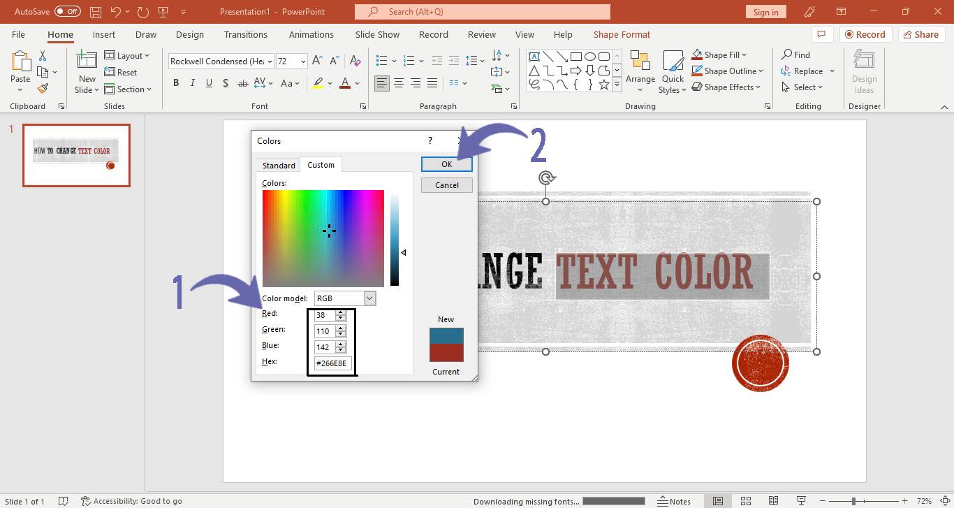 Changing Text Colour in PowerPoint