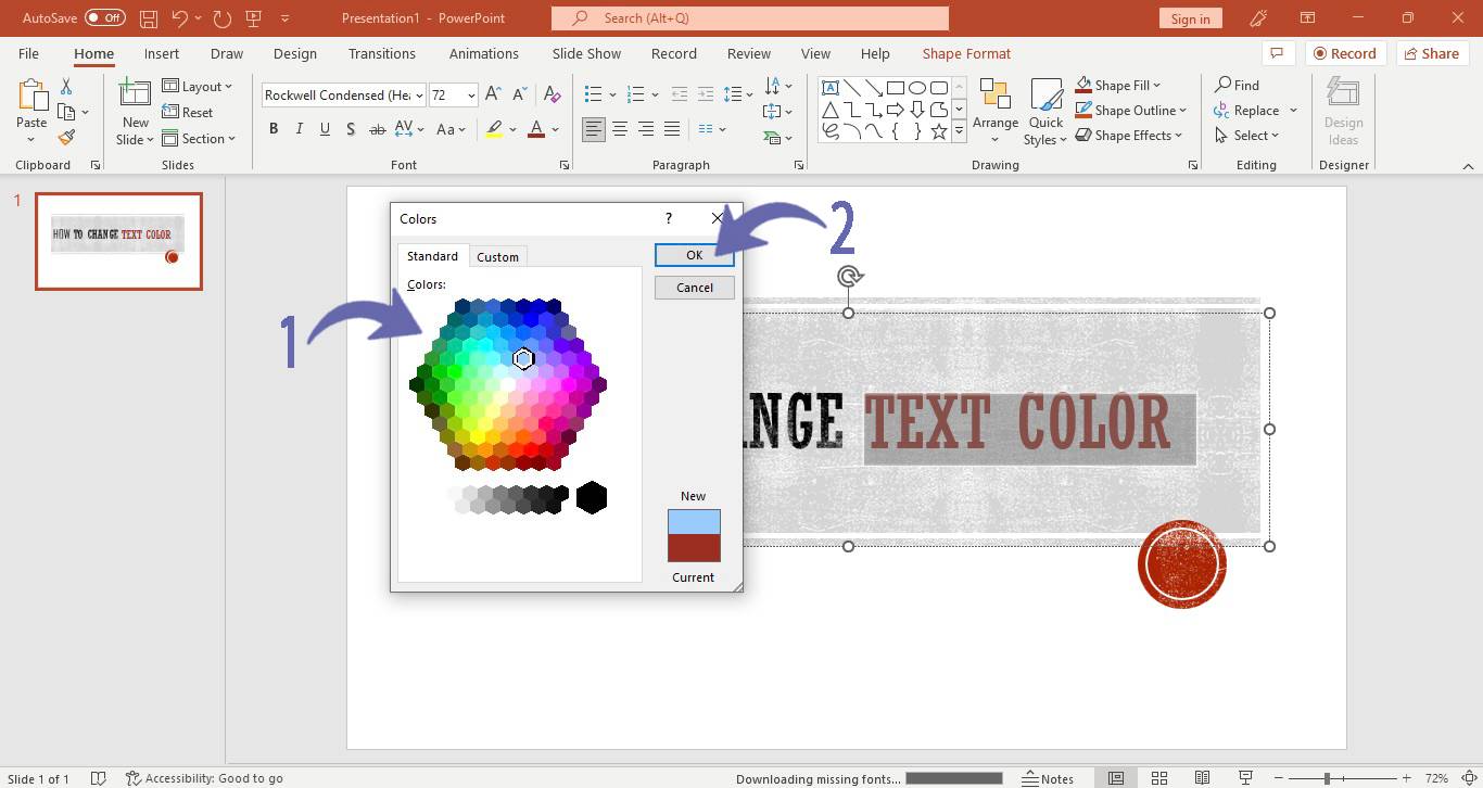 Changing Text Colour in PowerPoint