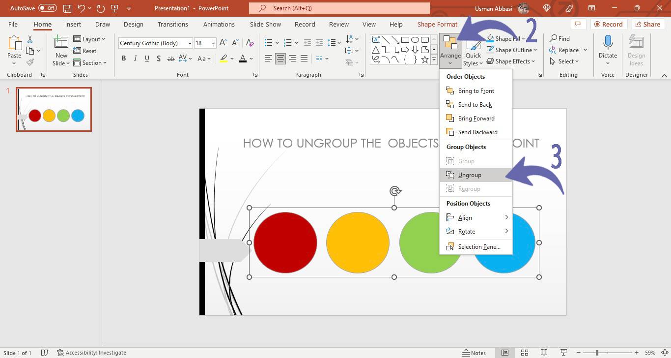 Reordering objects in PowerPoint