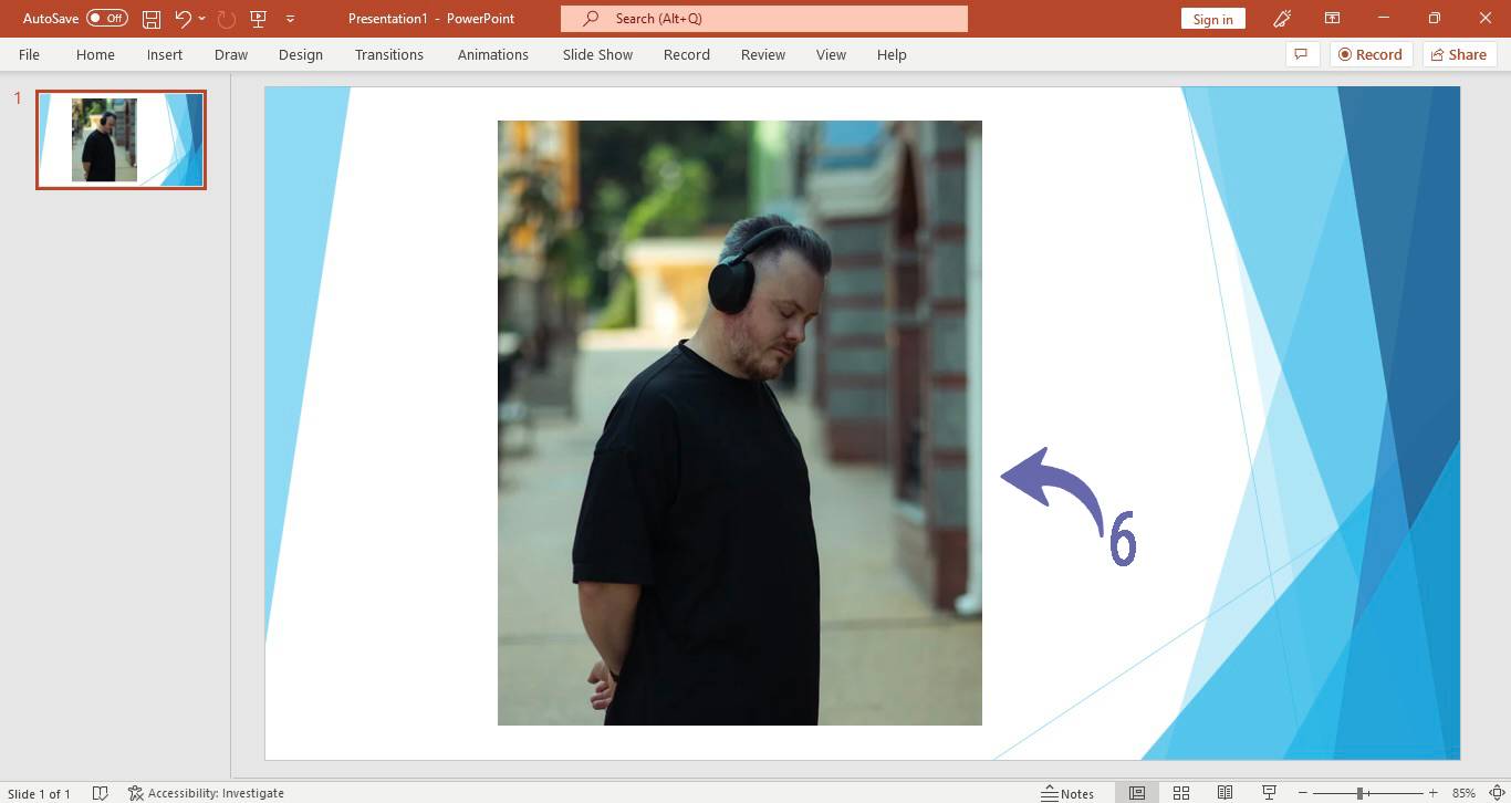 Inserting an image in PowerPoint