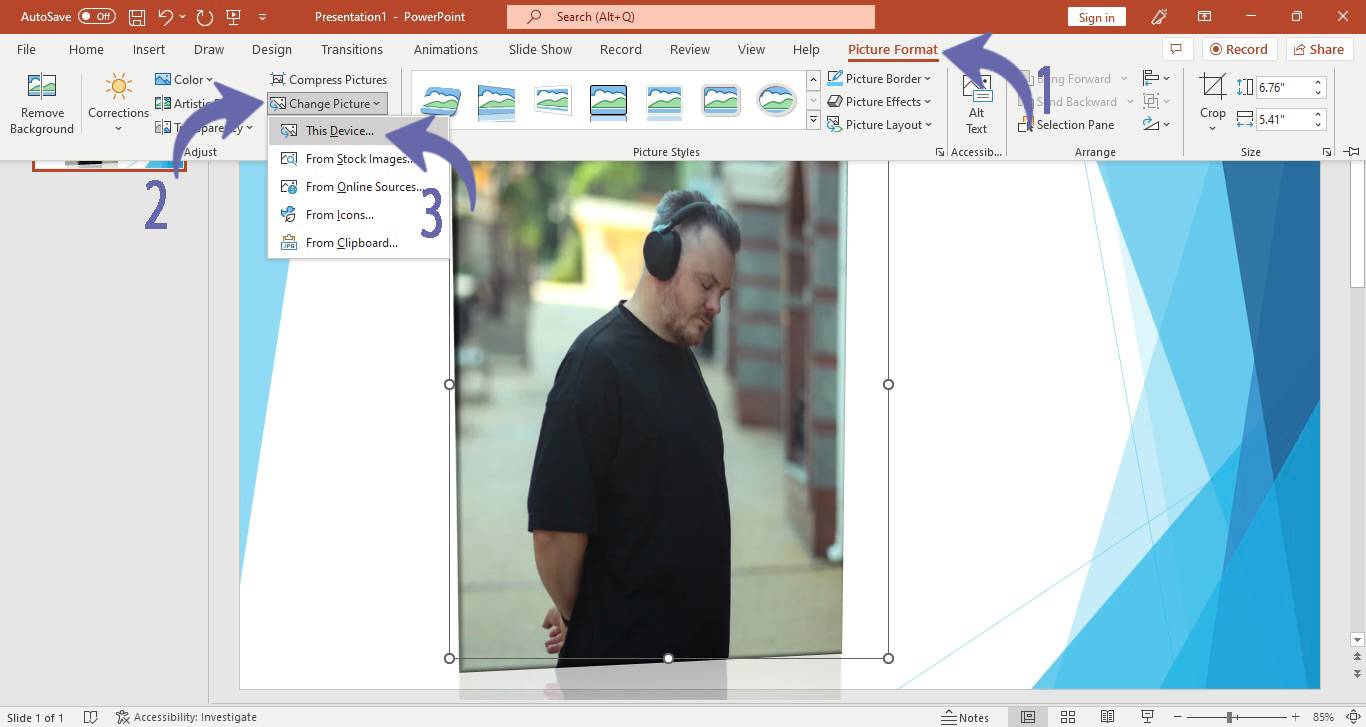 Changing picture in PowerPoint