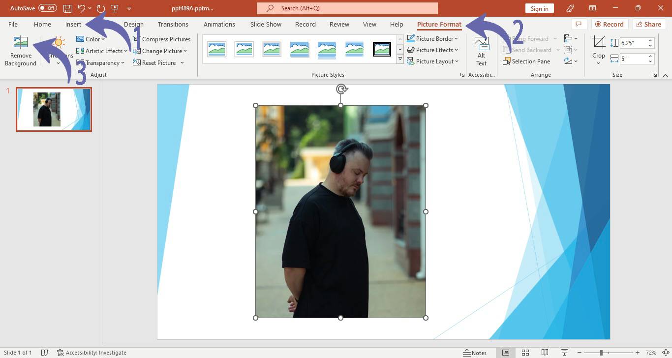 Removing background of an image in PowerPoint