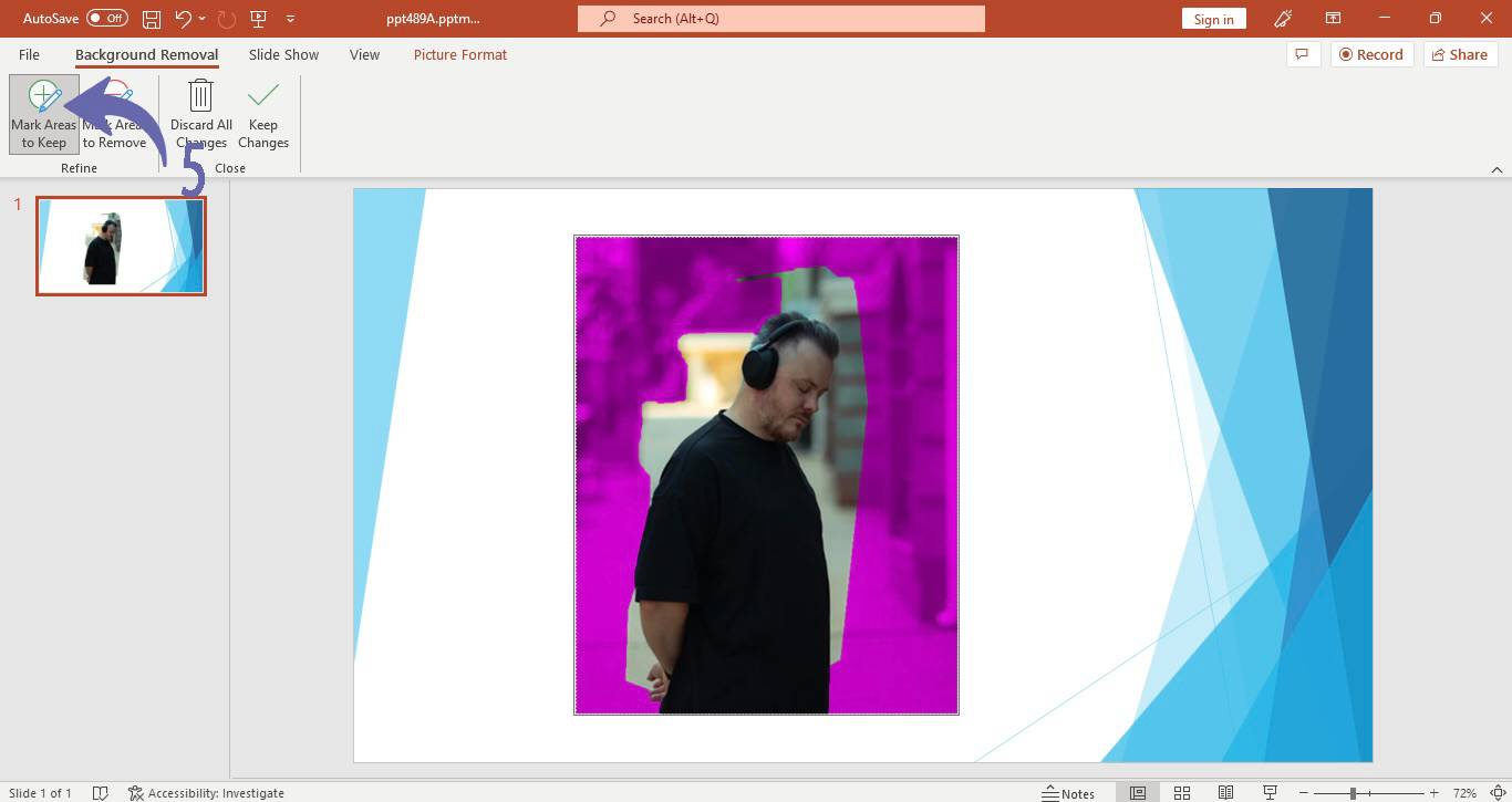 Removing background of an image in PowerPoint