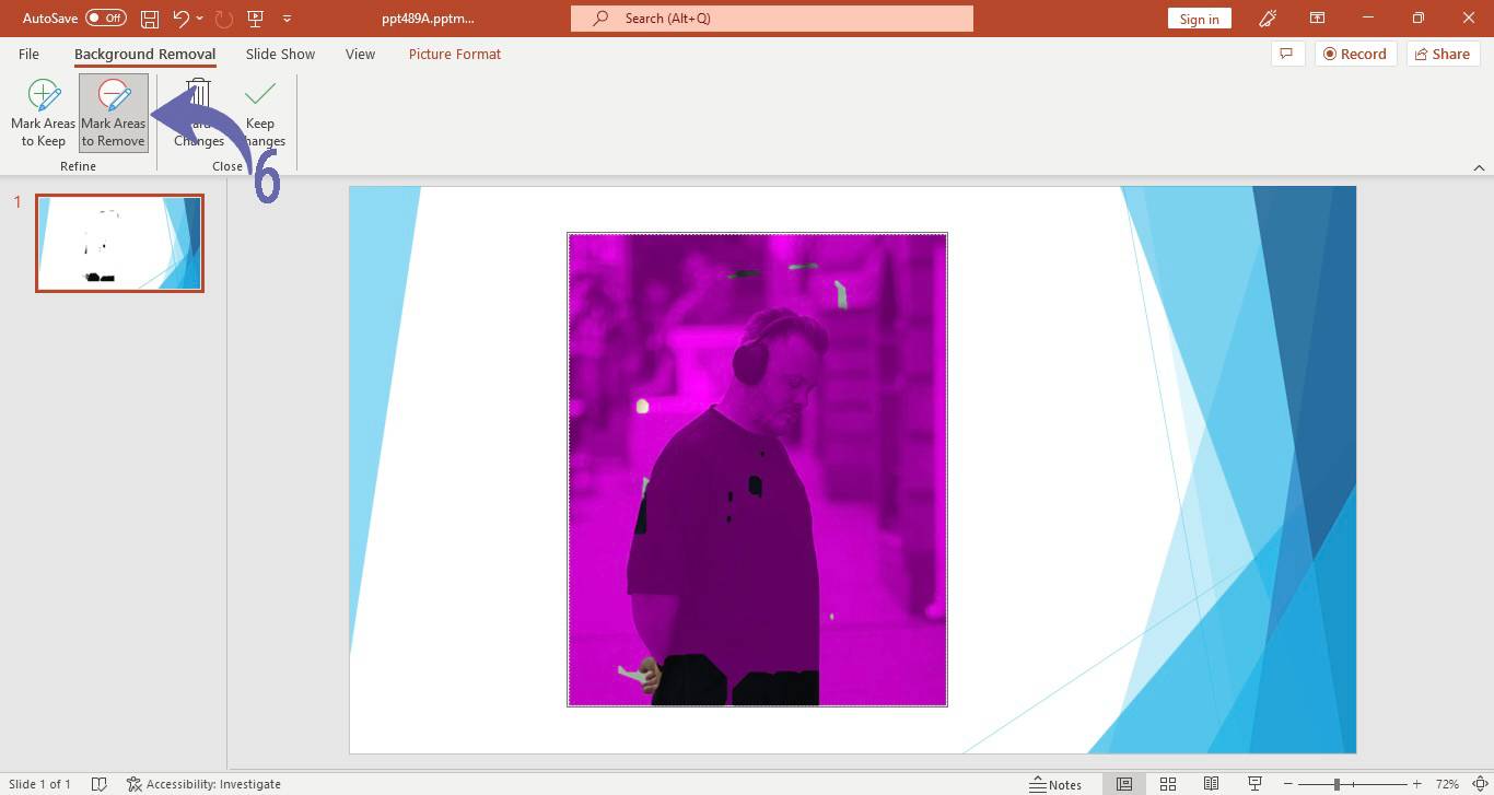 Removing background of an image in PowerPoint