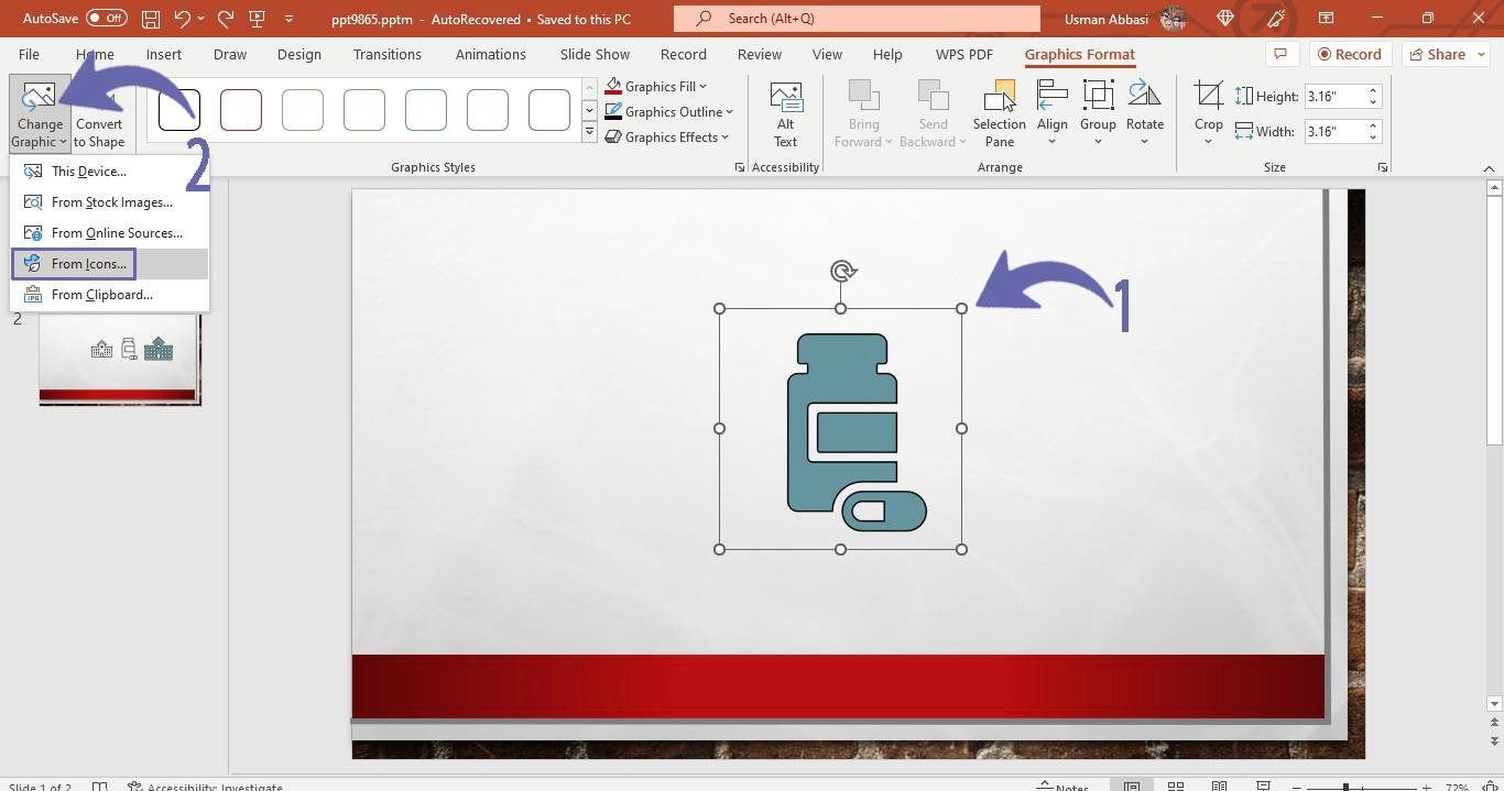 Changing icon in PowerPoint
