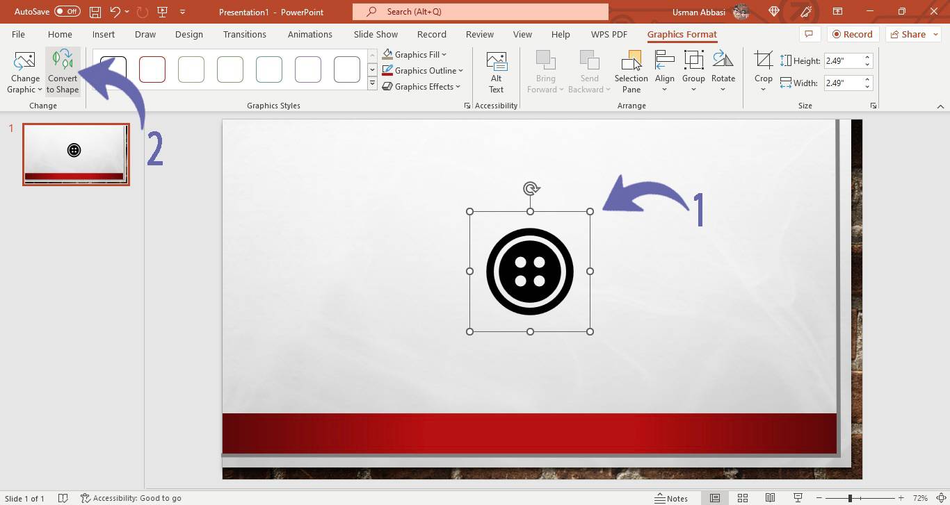 Converting icon to shape in PowerPoint