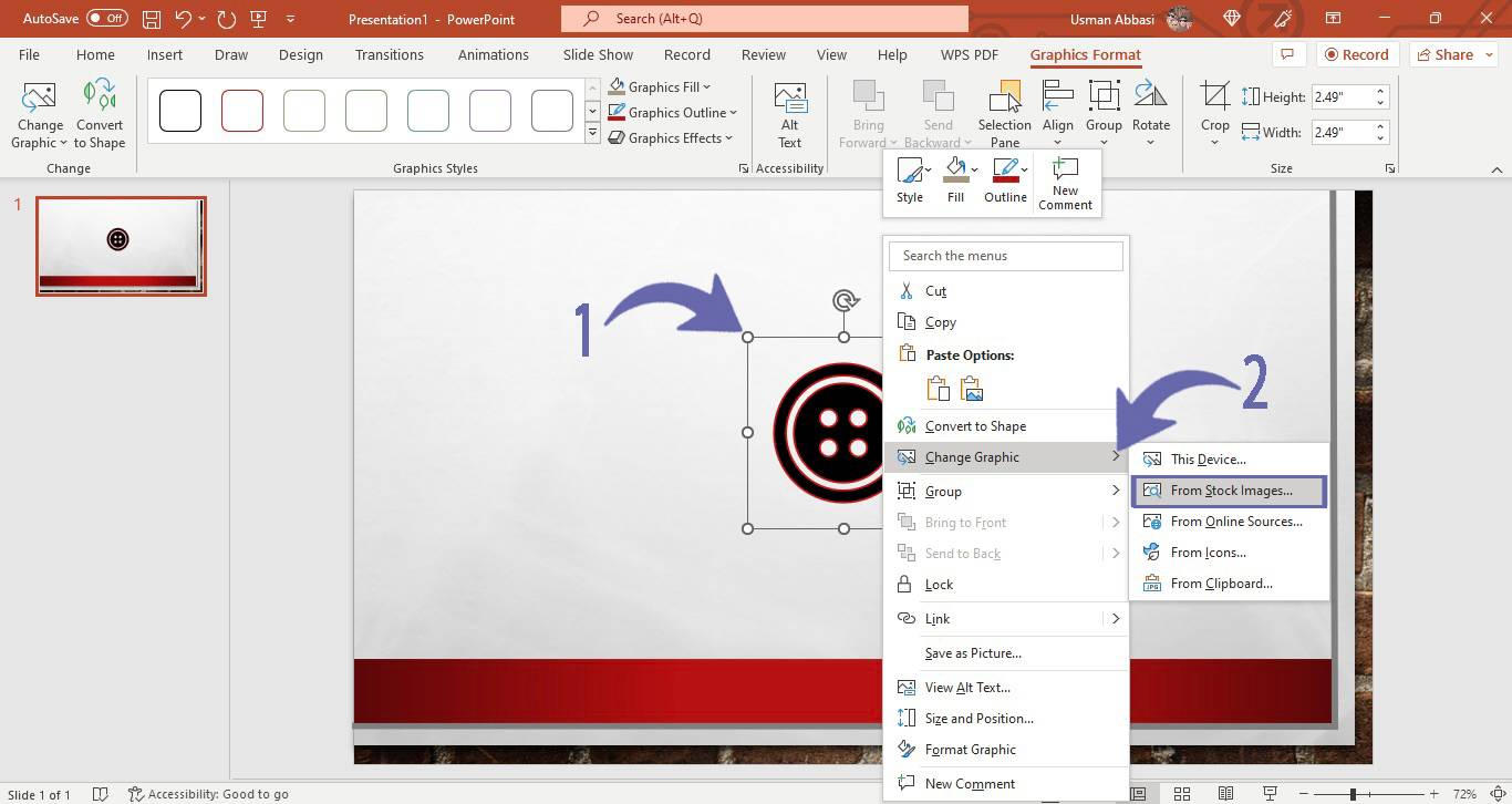 Changing graphic in PowerPoint