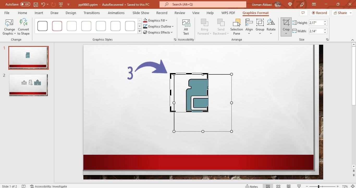 Cropping icon in PowerPoint