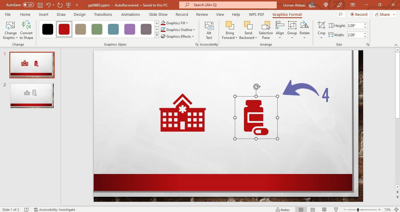 Color filling in an icon in PowerPoint
