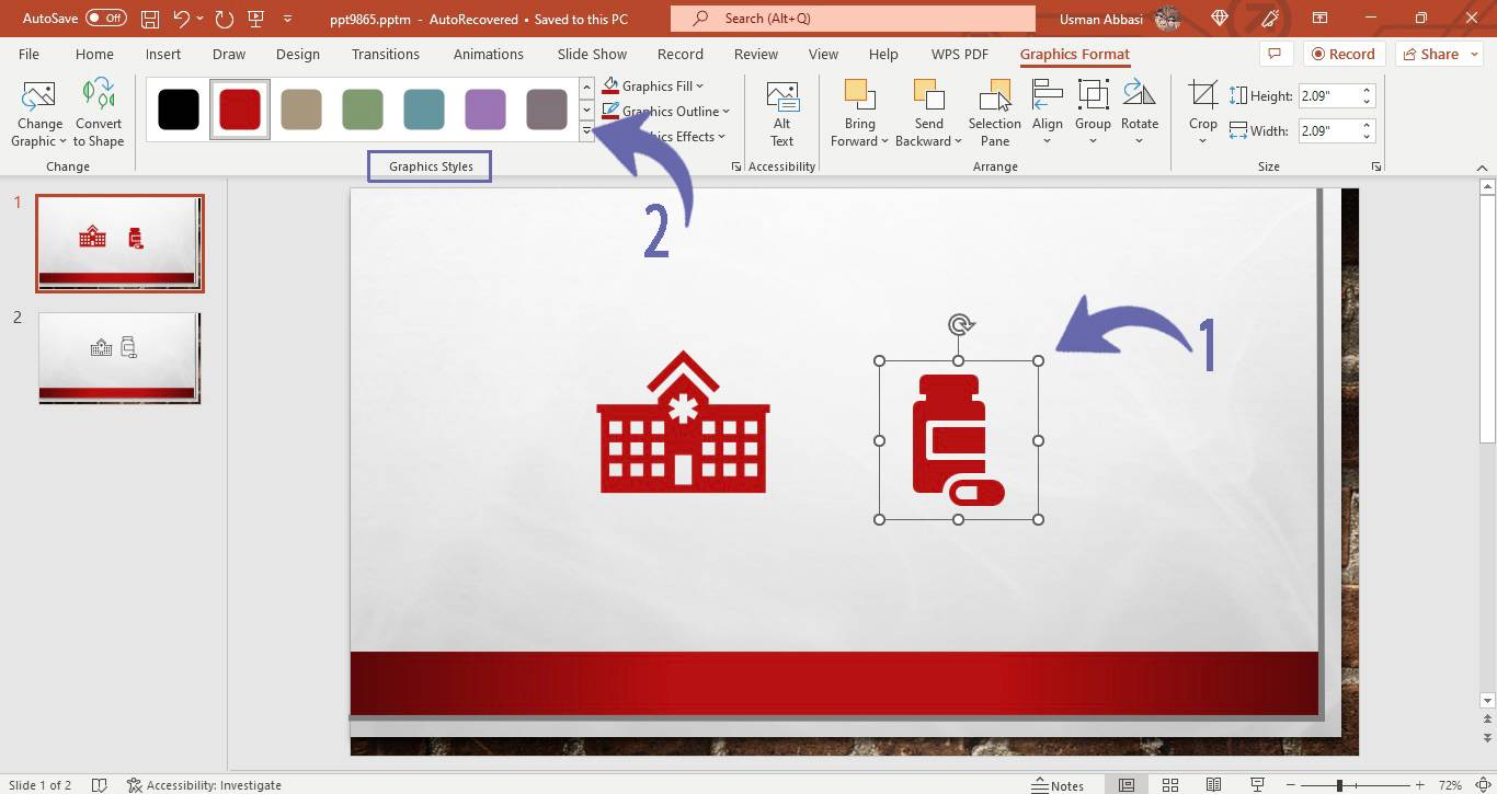 Stylizing icons in PowerPoint