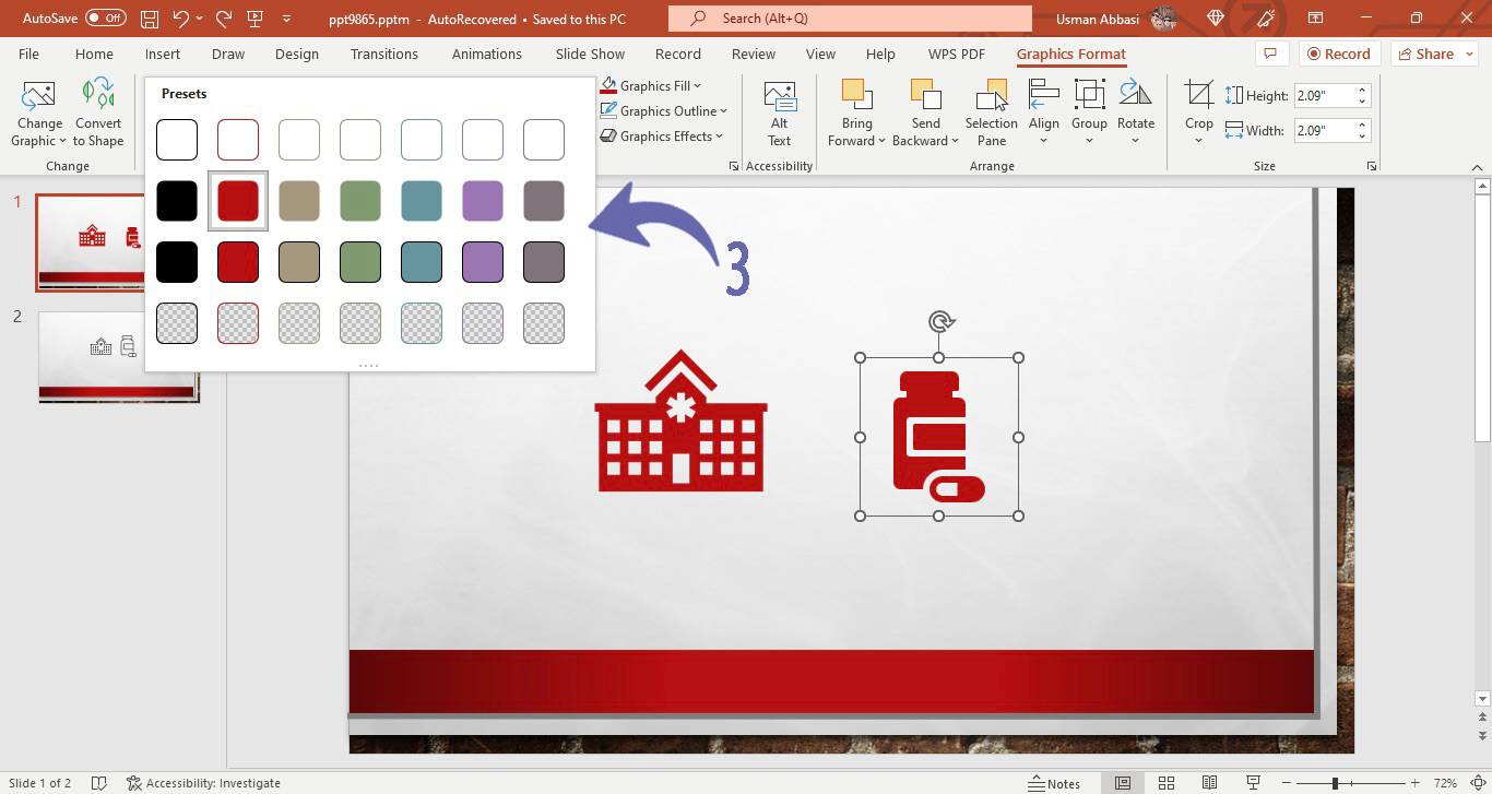 Stylizing icons in PowerPoint