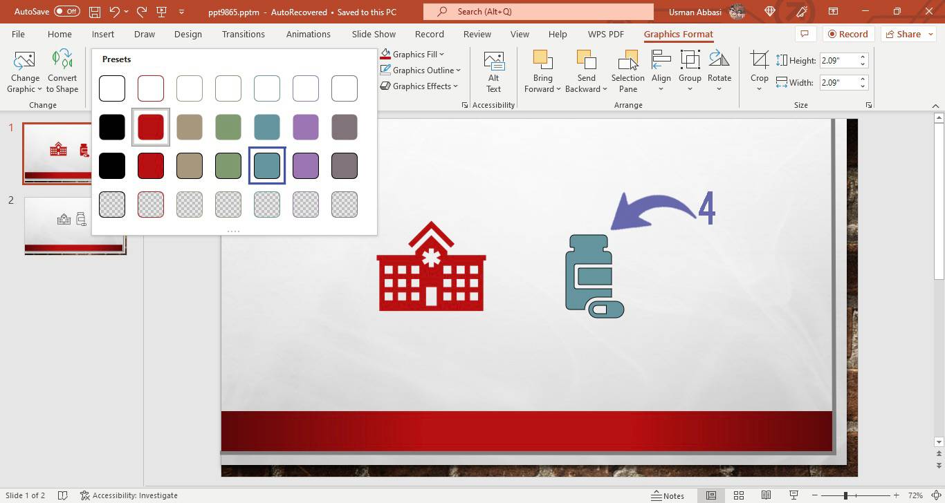 Stylizing icons in PowerPoint