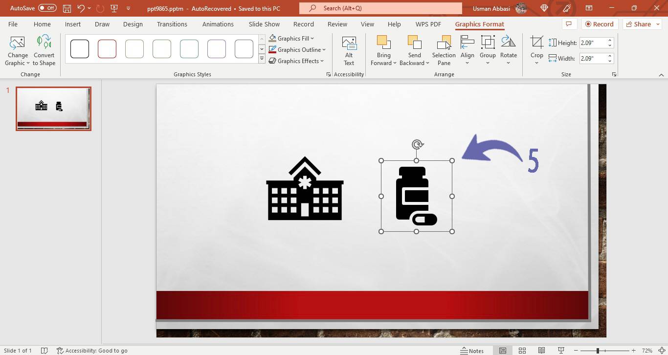 Inserting an icon in PowerPoint