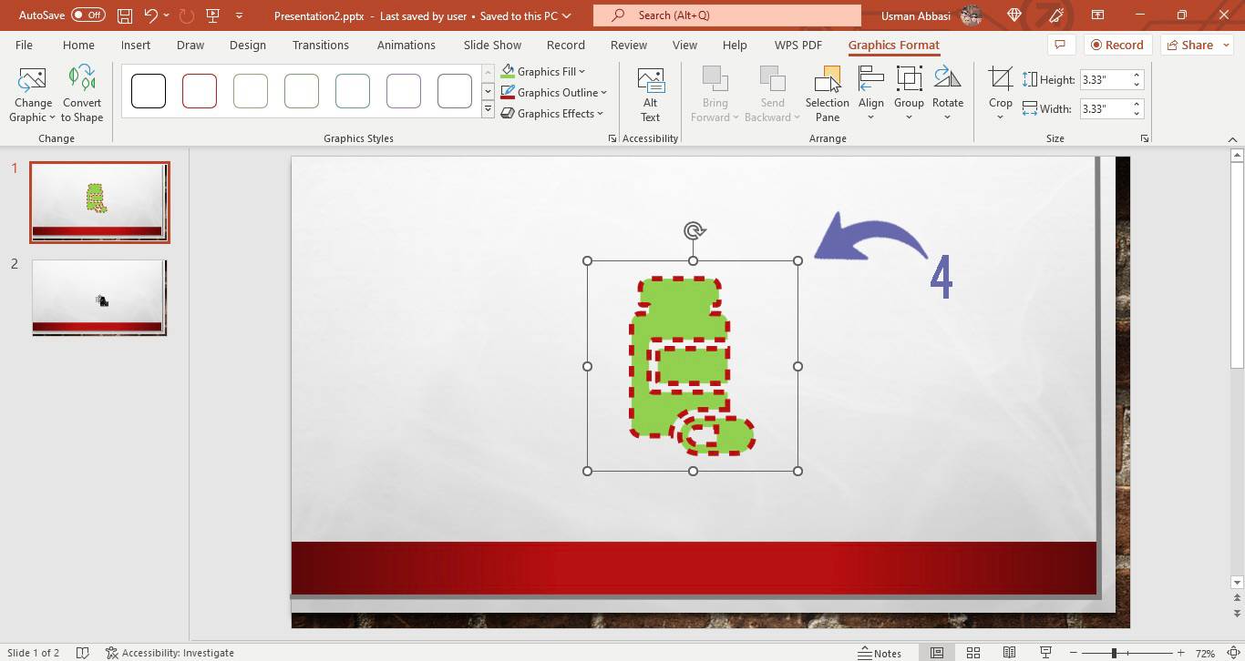 Customizing outline style of an icon in PowerPoint