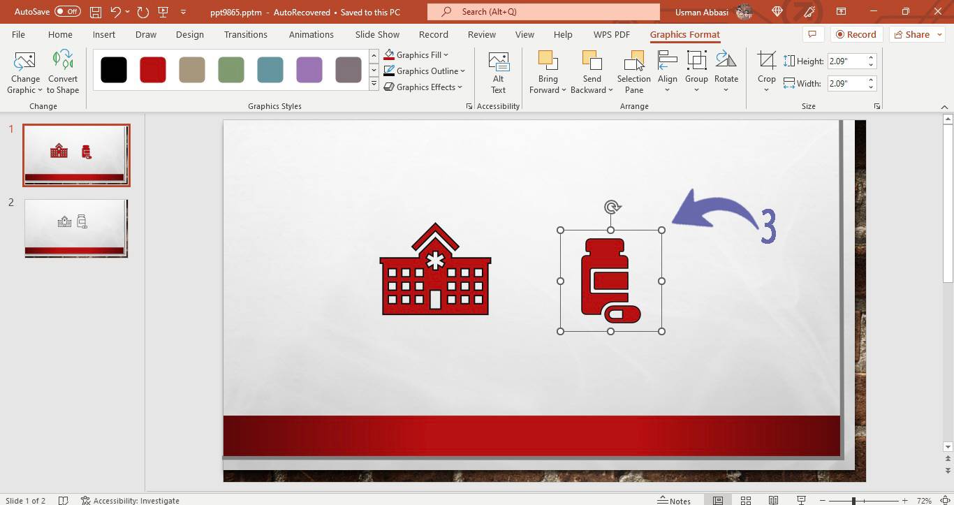 Customizing outline color of an icon in PowerPoint