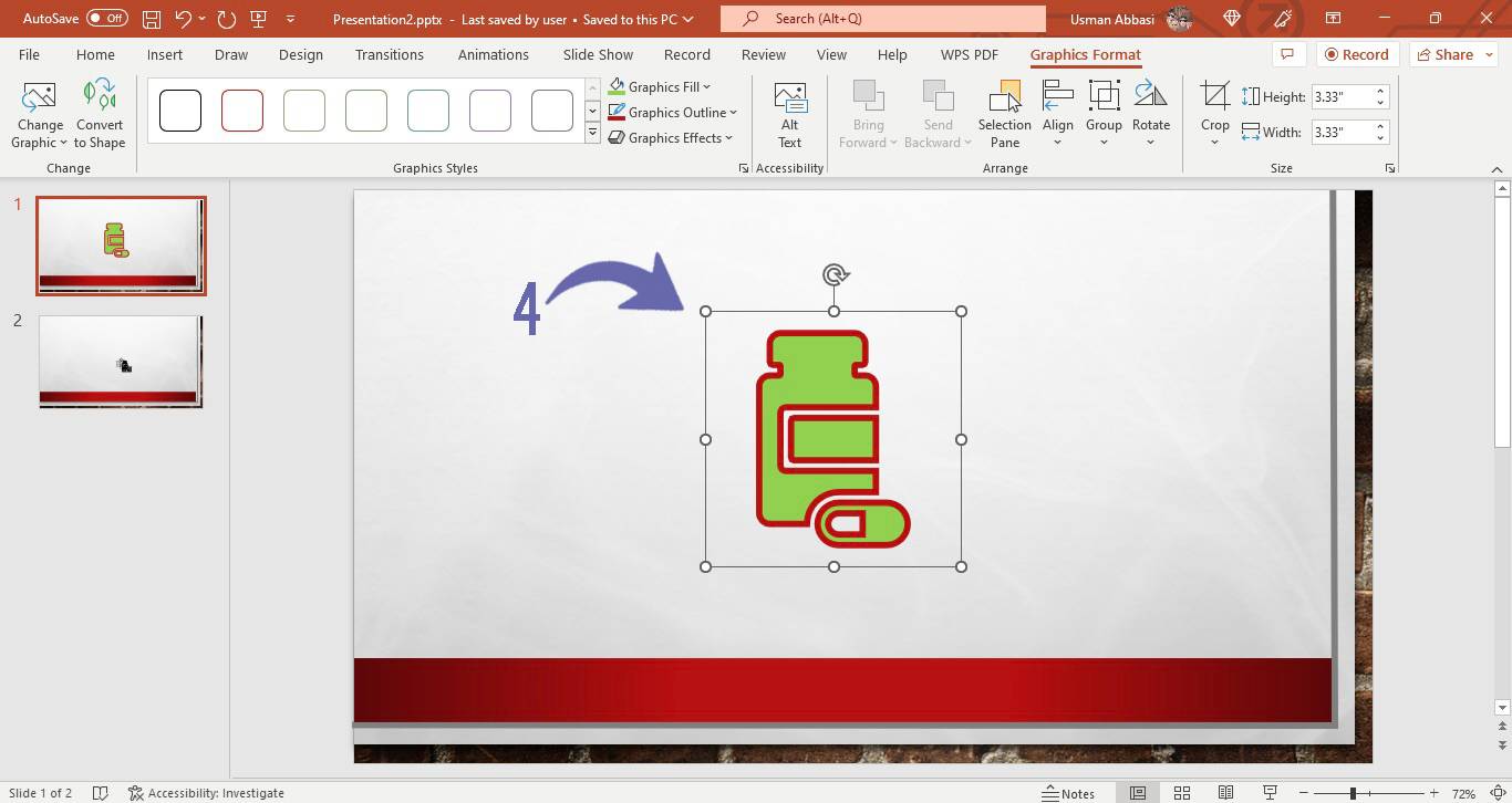 Customizing outline weight of an icon in PowerPoint